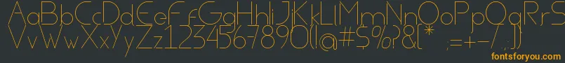 AvielLight-Schriftart – Orangefarbene Schriften auf schwarzem Hintergrund