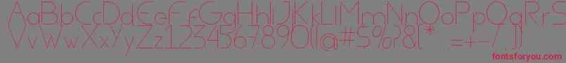 AvielLight-Schriftart – Rote Schriften auf grauem Hintergrund