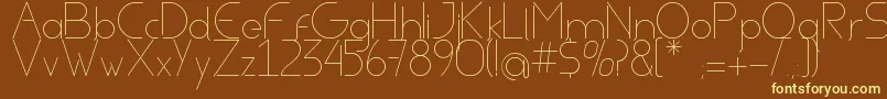 AvielLight-Schriftart – Gelbe Schriften auf braunem Hintergrund
