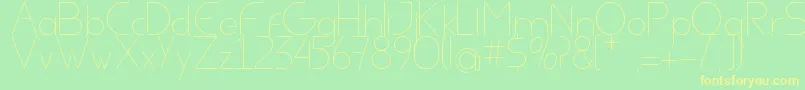 Шрифт AvielLight – жёлтые шрифты на зелёном фоне