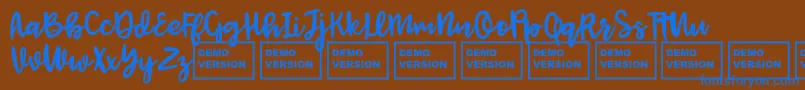 JenthillDemo Font – Blue Fonts on Brown Background