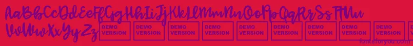 JenthillDemo Font – Purple Fonts on Red Background