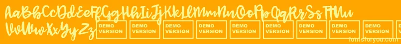 JenthillDemo Font – Yellow Fonts on Orange Background