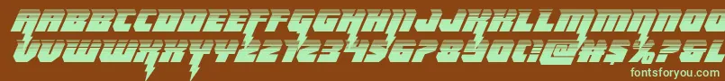 Thundertitanhalf-fontti – vihreät fontit ruskealla taustalla