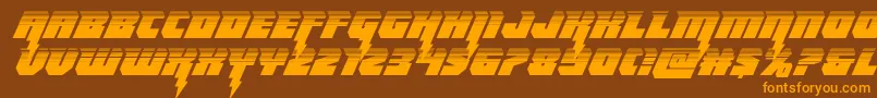 Thundertitanhalf Font – Orange Fonts on Brown Background