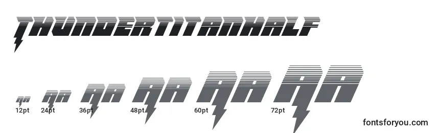 Размеры шрифта Thundertitanhalf