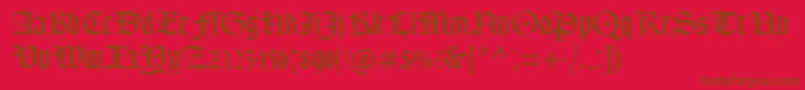 Goudytextmtstd Font – Brown Fonts on Red Background