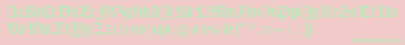 Goudytextmtstd-Schriftart – Grüne Schriften auf rosa Hintergrund