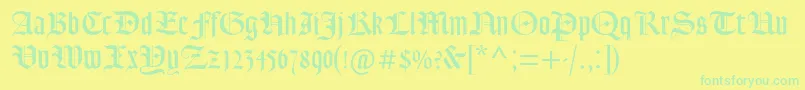 Weitere Informationen zur Goudytextmtstd-Schriftart Goudytextmtstd-Schriftart – Grüne Schriften auf gelbem Hintergrund