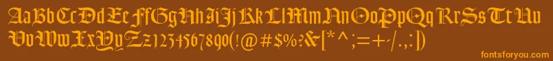 fuente Goudytextmtstd – Fuentes Naranjas Sobre Fondo Marrón