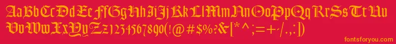 Goudytextmtstd Font – Orange Fonts on Red Background
