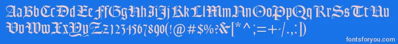 フォントGoudytextmtstd – ピンクの文字、青い背景