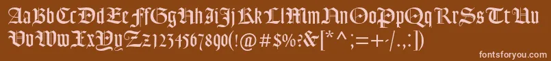 フォントGoudytextmtstd – 茶色の背景にピンクのフォント