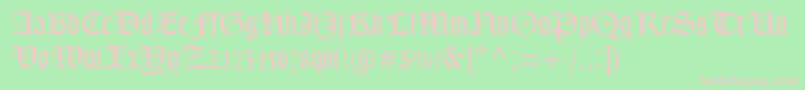 Goudytextmtstd-Schriftart – Rosa Schriften auf grünem Hintergrund