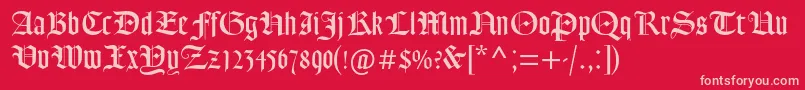 Goudytextmtstd Font – Pink Fonts on Red Background