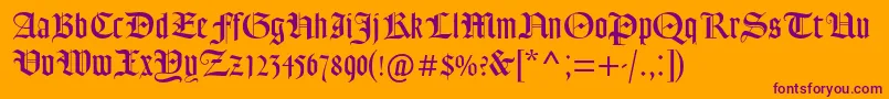 Goudytextmtstd-fontti – violetit fontit oranssilla taustalla