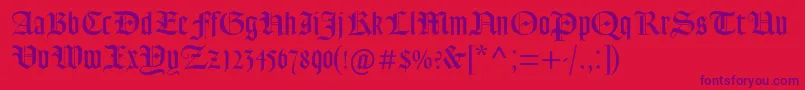Goudytextmtstd Font – Purple Fonts on Red Background