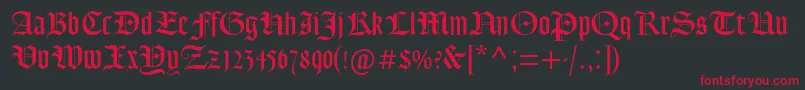 Goudytextmtstd Font – Red Fonts on Black Background