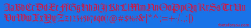 Goudytextmtstd Font – Red Fonts on Blue Background