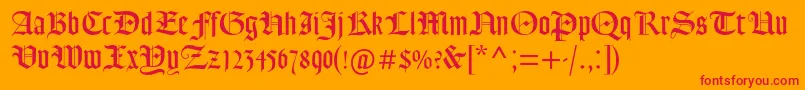 Goudytextmtstd Font – Red Fonts on Orange Background
