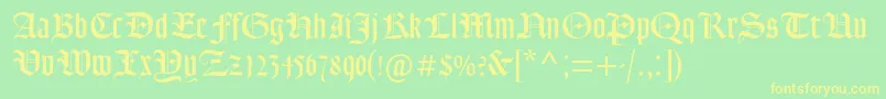 Goudytextmtstd Font – Yellow Fonts on Green Background
