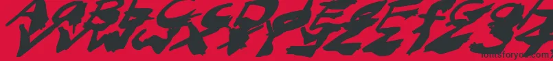 NightmareInkItalic Font – Black Fonts on Red Background