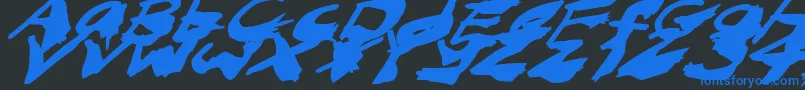 NightmareInkItalic Font – Blue Fonts on Black Background