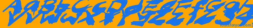 NightmareInkItalic Font – Blue Fonts on Orange Background