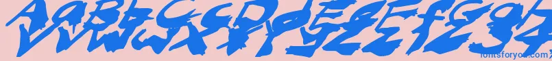 NightmareInkItalic Font – Blue Fonts on Pink Background