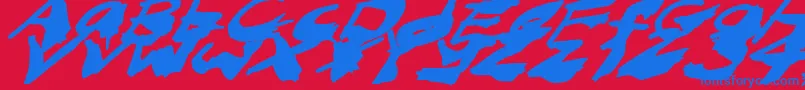 NightmareInkItalic Font – Blue Fonts on Red Background