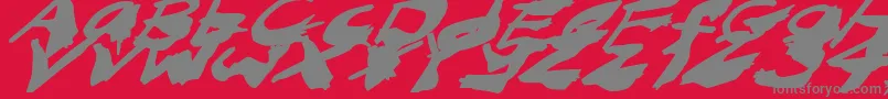 フォントNightmareInkItalic – 赤い背景に灰色の文字