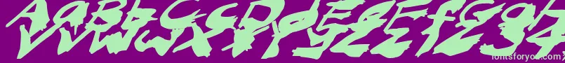 NightmareInkItalic Font – Green Fonts on Purple Background