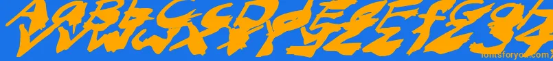 NightmareInkItalic Font – Orange Fonts on Blue Background
