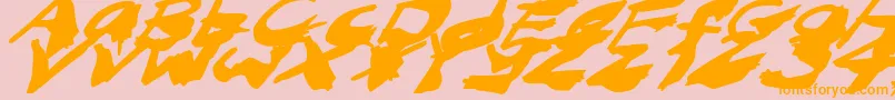 NightmareInkItalic Font – Orange Fonts on Pink Background