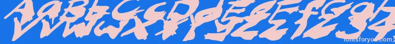NightmareInkItalic Font – Pink Fonts on Blue Background
