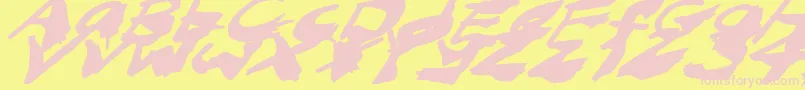 NightmareInkItalic Font – Pink Fonts on Yellow Background