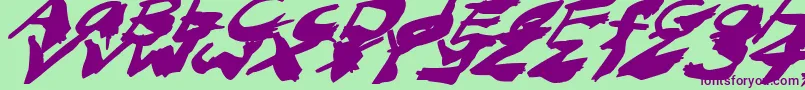 NightmareInkItalic Font – Purple Fonts on Green Background