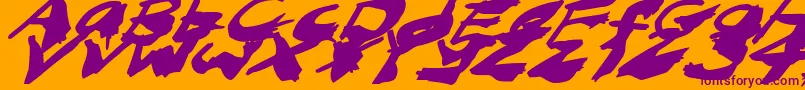 NightmareInkItalic Font – Purple Fonts on Orange Background