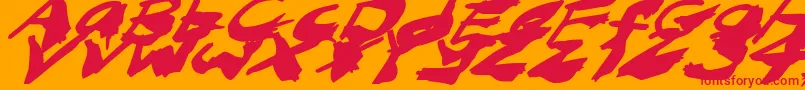 NightmareInkItalic Font – Red Fonts on Orange Background