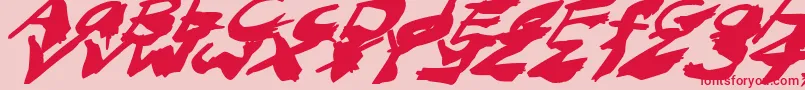 NightmareInkItalic Font – Red Fonts on Pink Background