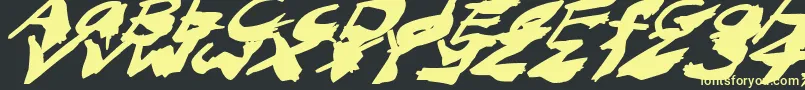 NightmareInkItalic Font – Yellow Fonts on Black Background