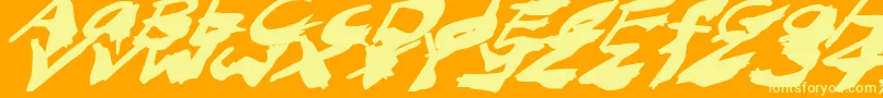 NightmareInkItalic Font – Yellow Fonts on Orange Background