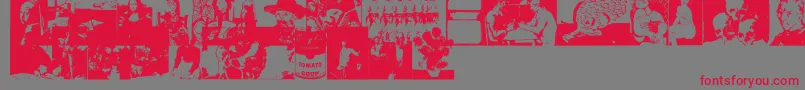fuente AWorkOfArt – Fuentes Rojas Sobre Fondo Gris