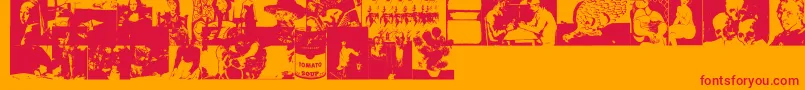 AWorkOfArt Font – Red Fonts on Orange Background
