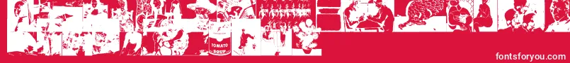 AWorkOfArt Font – White Fonts on Red Background