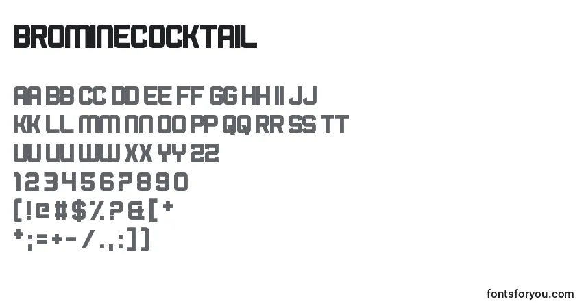 Schriftart BromineCocktail – Alphabet, Zahlen, spezielle Symbole