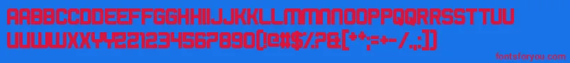 フォントBromineCocktail – 赤い文字の青い背景