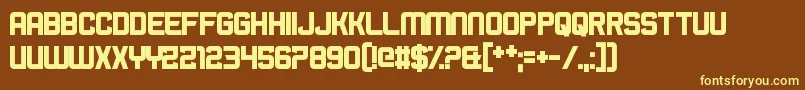 BromineCocktail-fontti – keltaiset fontit ruskealla taustalla