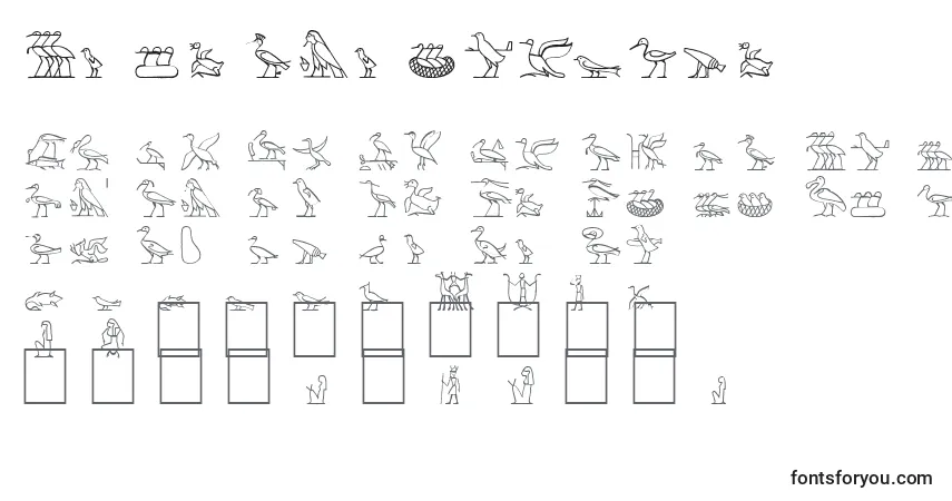 Czcionka HyroglyphesTwo – alfabet, cyfry, specjalne znaki