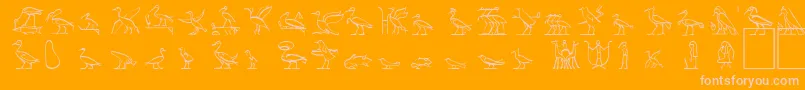 fuente HyroglyphesTwo – Fuentes Rosadas Sobre Fondo Naranja